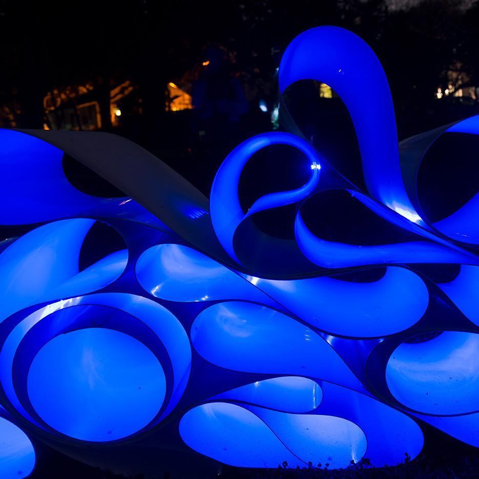 Glowave Public Art Outdoor Sculpture Austin Texas Light Art Melissa Borrell