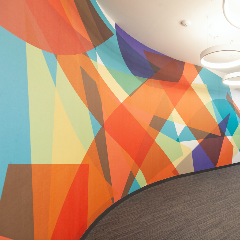 Polychrome Hallway Corporate Art Wall Mural Melissa Borrell 