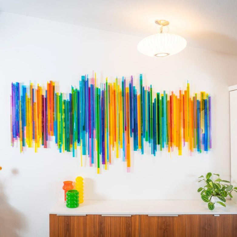 Raining Down Color Acrylic Sculpture Installation Home ArtMelissa Borrell Design