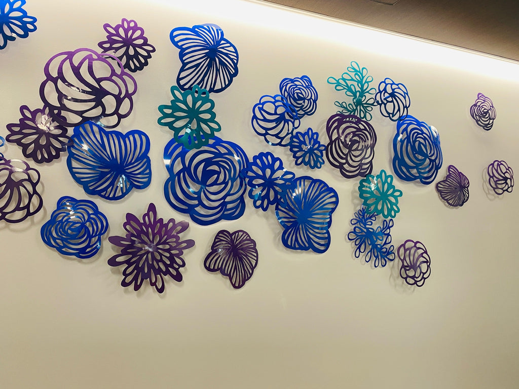 Spring Wall Garden Healthcare Art Installation Floral Sculpture Melissa Borrell