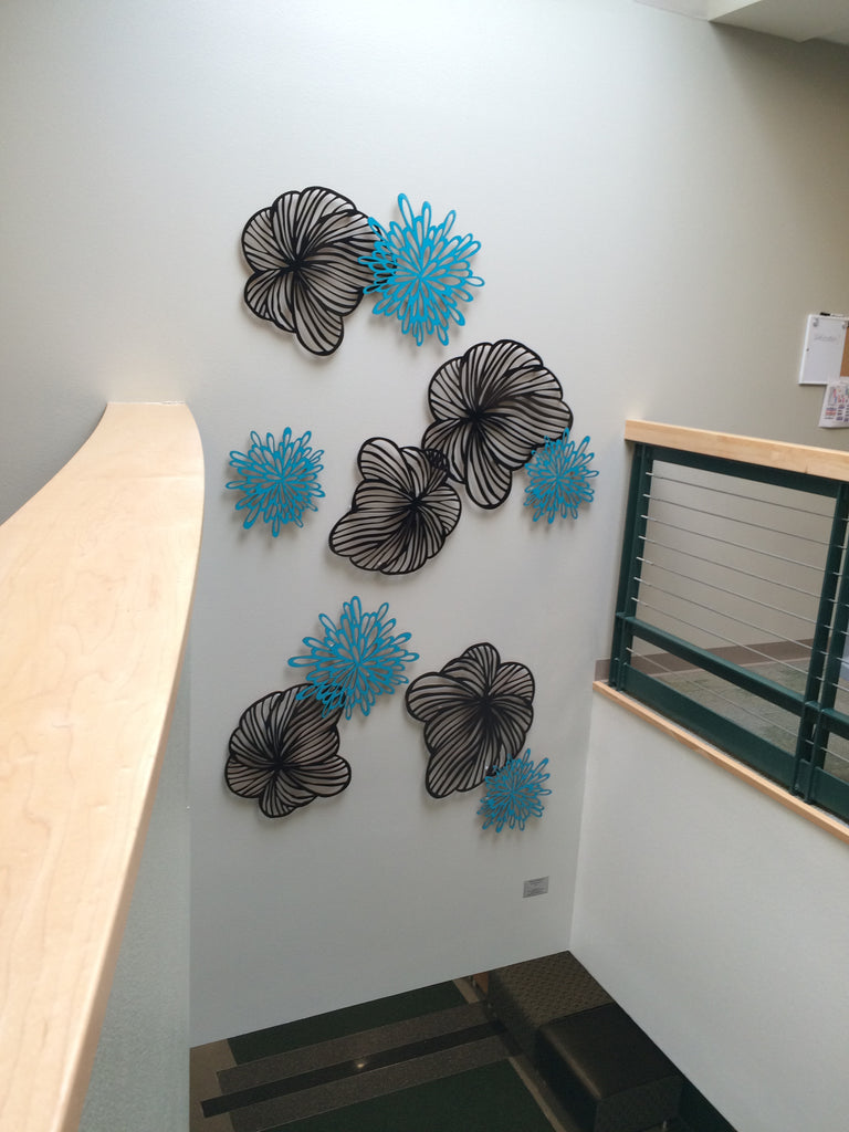 Pansy & Starburst Floral Art Installation Wall Sculpture New Mexico University Melissa Borrell