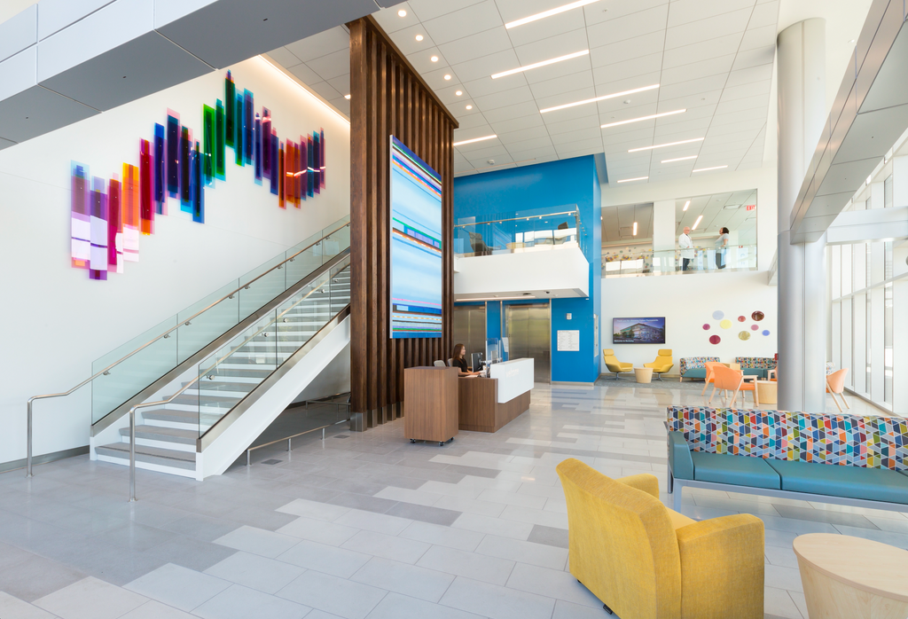 Raining Down Color Kaiser Permanente Acrylic Wall Sculpture Berkeley California Healthcare Art Melissa Borrell Michael O'Callahan Photography