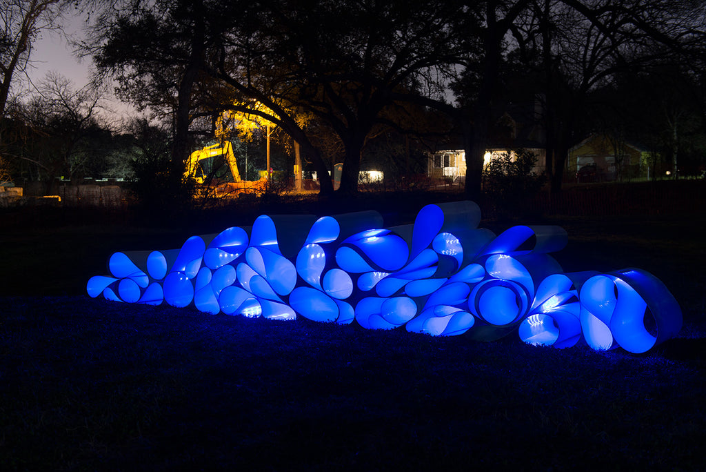 GloWave Public Art Sculpture Light Illuminated Art Austin Texas Melissa Borrell