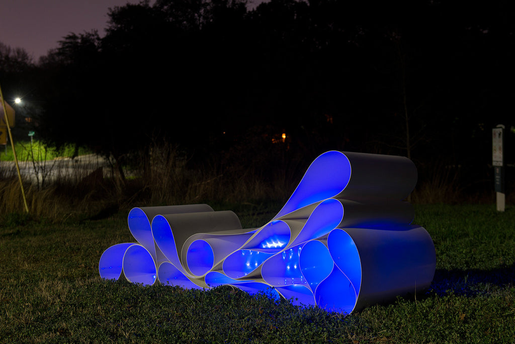 GloWave Public Art Sculpture Light Illuminated Art Austin Texas Melissa Borrell