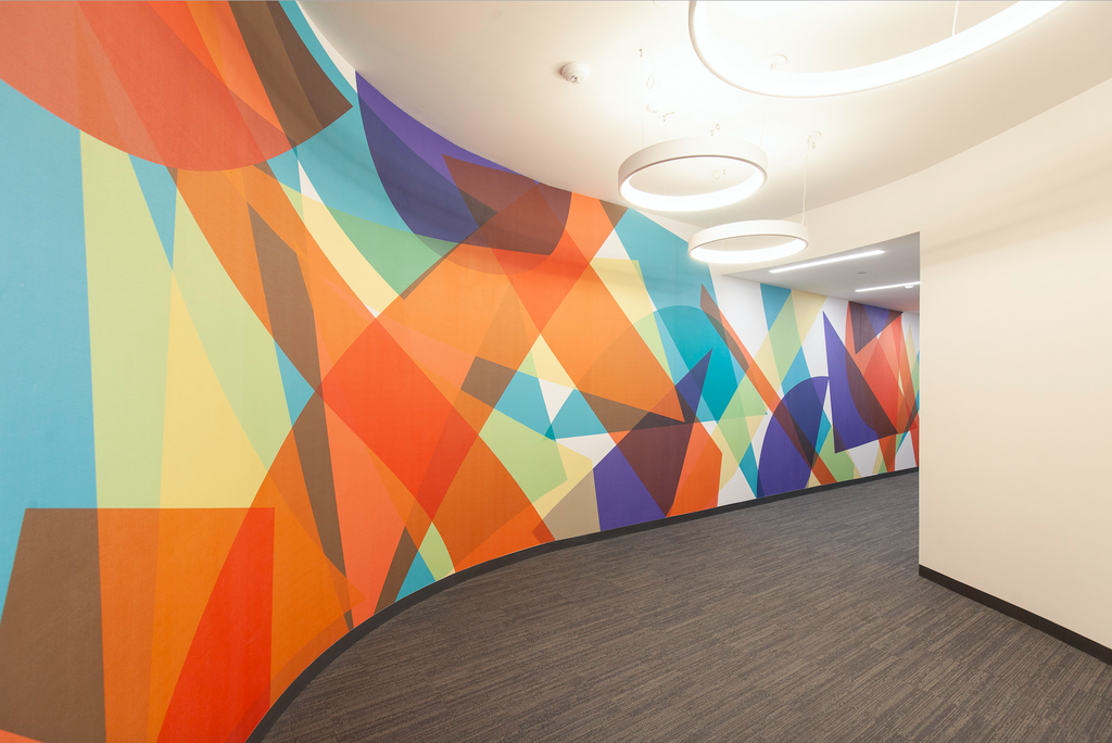 Polychrome Hallway Office Mural Austin Texas Melissa Borrell 