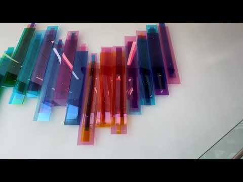 Raining Down Color Kaiser Permanente Acrylic Wall Sculpture Berkeley California Healthcare Art Melissa Borrell