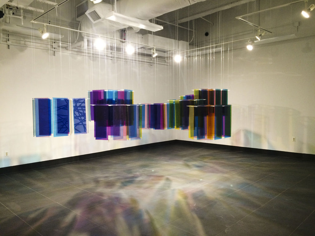 Prismatic at Flex Space Gallery Acrylic Color Art Installation Melissa Borrell Design