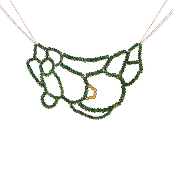 Green Garnet Topography Pendant - Melissa Borrell Design